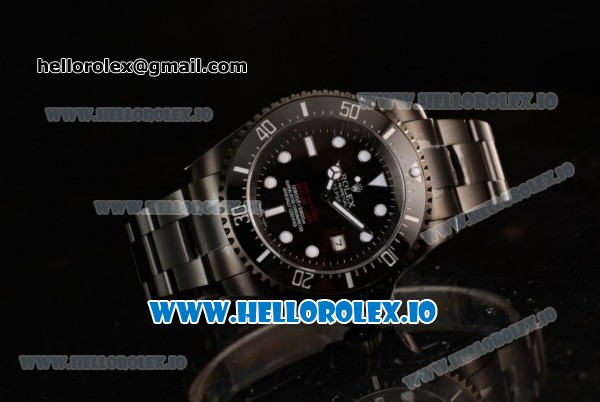 Rolex Sea-Dweller Clone Rolex 3135 Automatic PVD Case Black Dial With Dots Markers PVD Bracelet (BP) - Click Image to Close